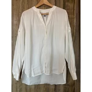 Cabi Lyric Button Up Shirt Ivory Size S Career Minimalist Roll Tab #6500 2024